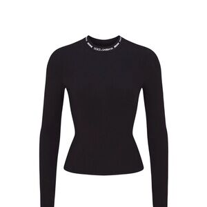 NWT DOLCE&GABBANA X SKIMS COTTON JERSEY LONG SLEEVE T-SHIRT 
ONYX / XS